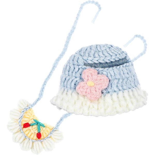Set aus Lätzchen und Mütze für 17-cm-Puppenzubehör aus weicher Baumwolle