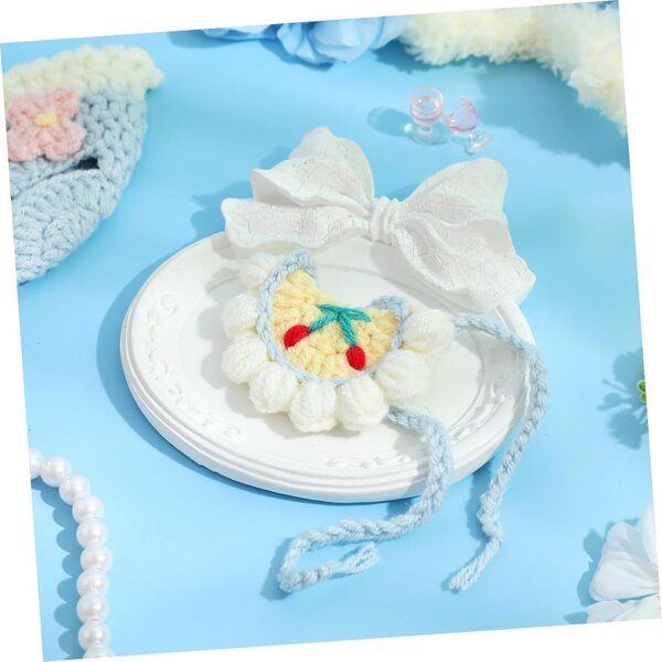 Set aus Lätzchen und Mütze für 17-cm-Puppenzubehör aus weicher Baumwolle