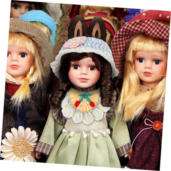 Set aus Lätzchen und Mütze für 17-cm-Puppenzubehör aus weicher Baumwolle