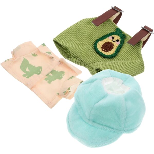 Salopette Avocat in Morbida Peluche con Cappello Verde per Bamboles - Taglia Media