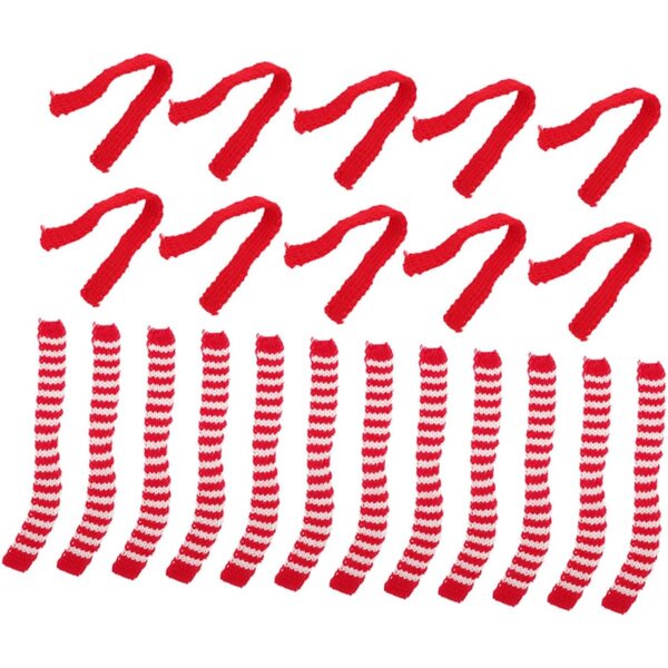 20 Mini Foulards Righe Rosso Bianco per Bamboles - Accessori Feste e Artigianato