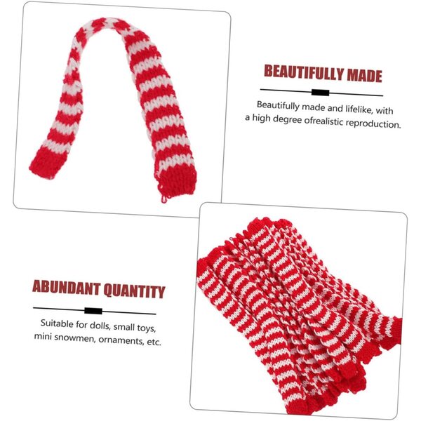 20 Mini Foulards Righe Rosso Bianco per Bamboles - Accessori Feste e Artigianato