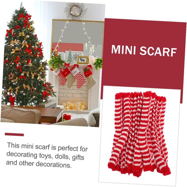 20 Mini Foulards Righe Rosso Bianco per Bamboles - Accessori Feste e Artigianato