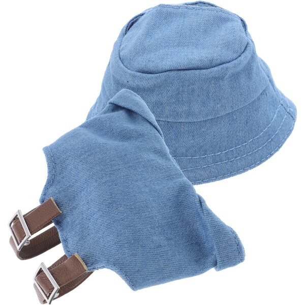 Puppenkleidungsset mit blauem Hut und Latzhose, modisches Outfit 10 cm