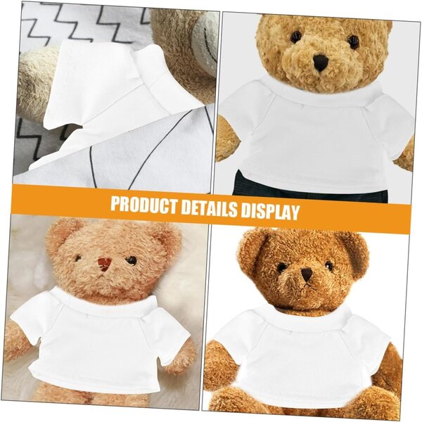 Set 4 T-shirt in Cotone morbido per Orsi di Peluche 13,5x8 cm Decorativi Facili da Indossare