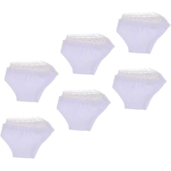 Set 6 Culottes Bianche in Cotone per Bamboles - Accessori Sottovesti per Bambole FR
