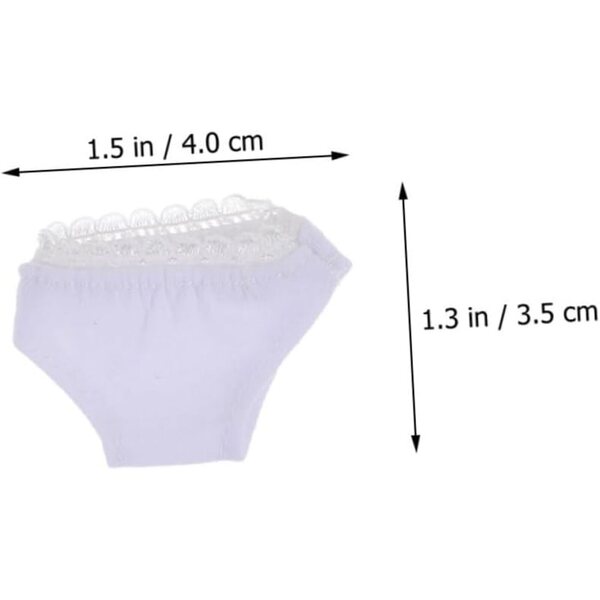 Set 6 Culottes Bianche in Cotone per Bamboles - Accessori Sottovesti per Bambole FR