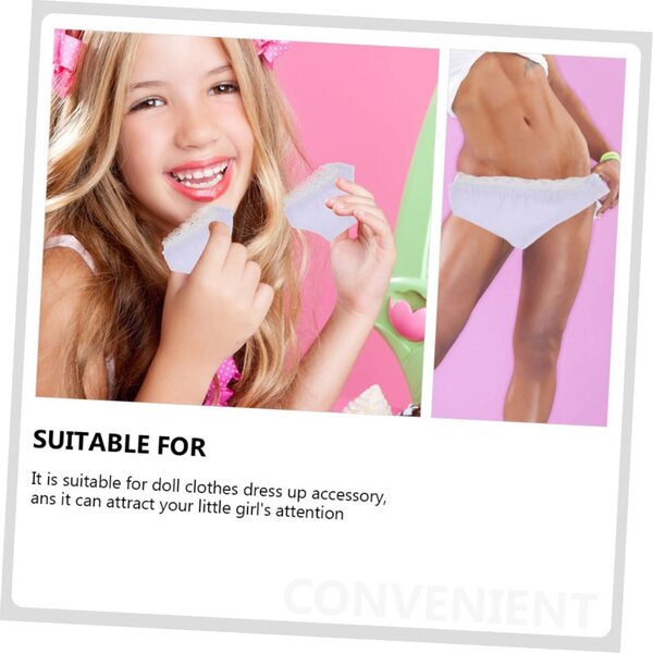 Set 6 Culottes Bianche in Cotone per Bamboles - Accessori Sottovesti per Bambole FR