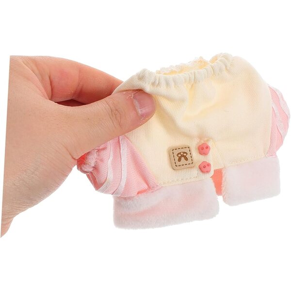 Doll Clothing Set: Sweatshirt with Lapel Collar and Pink Cotton Pants
