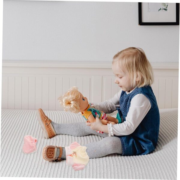 Doll Clothing Set: Sweatshirt with Lapel Collar and Pink Cotton Pants