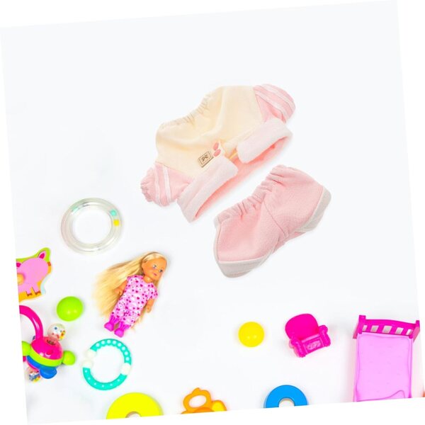 Doll Clothing Set: Sweatshirt with Lapel Collar and Pink Cotton Pants