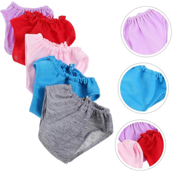 Set 5 Culottes Elastiche per Bambole - Accessori Abbigliamento Gioco e Déguisement