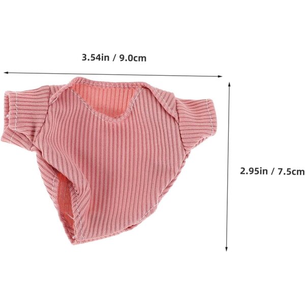 Kleidungsset für 18-cm-Puppe mit rosa Kleid, Schuhen und Hut aus Polyester