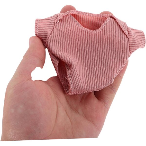 Kleidungsset für 18-cm-Puppe mit rosa Kleid, Schuhen und Hut aus Polyester