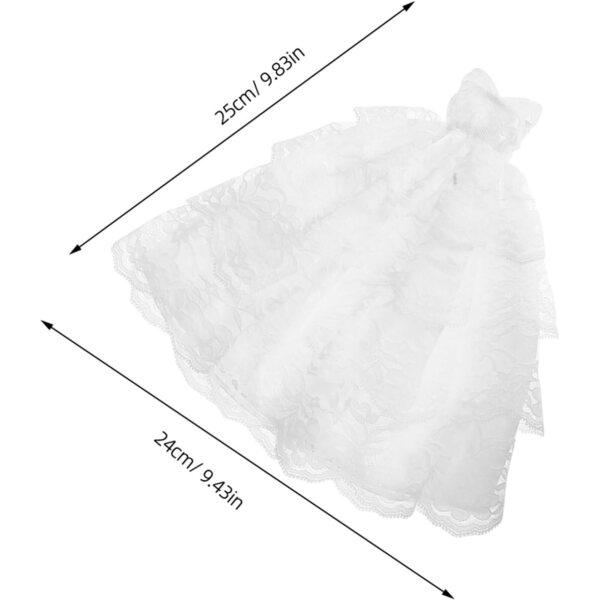 2er-Set Brautkleider für Puppen aus schwarzer und weißer Spitze – elegante Miniaturkleidung