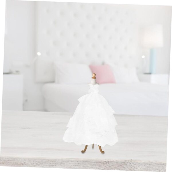 2er-Set Brautkleider für Puppen aus schwarzer und weißer Spitze – elegante Miniaturkleidung