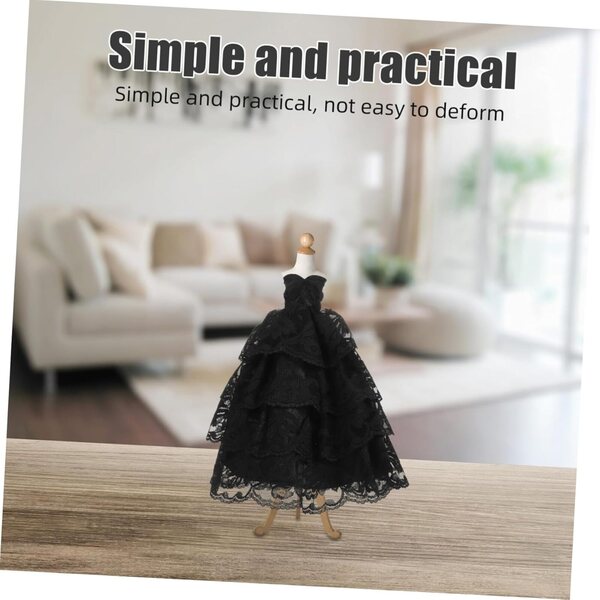 2er-Set Brautkleider für Puppen aus schwarzer und weißer Spitze – elegante Miniaturkleidung