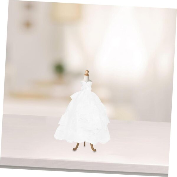 2er-Set Brautkleider für Puppen aus schwarzer und weißer Spitze – elegante Miniaturkleidung