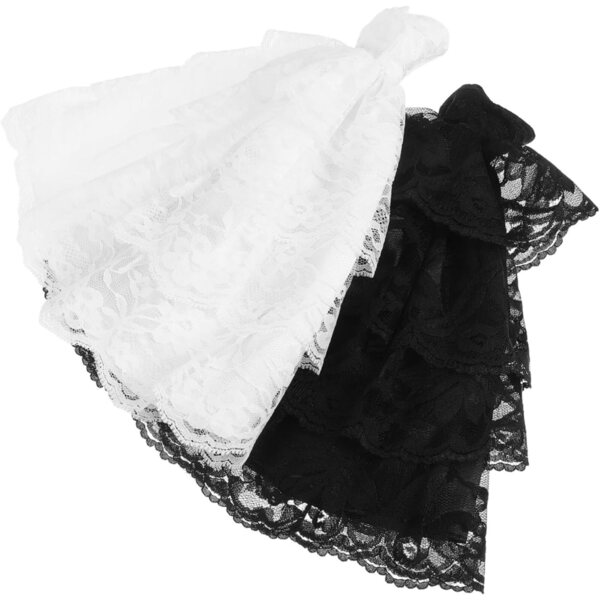 Set 2 abiti da sposa per bambole in pizzo bianco fatti a mano – vestiti miniatura