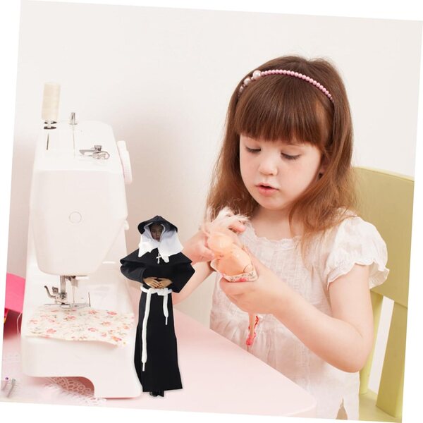 Costume realistico da suora per peluche nero con collana argentata GARIOUANS