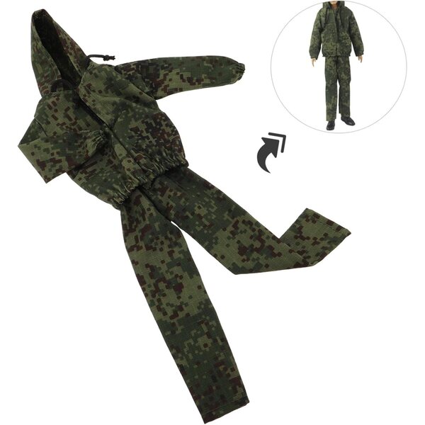 Uniforme Militare Mimetica per Bambolotto da 30 cm con Felpa e Berretto