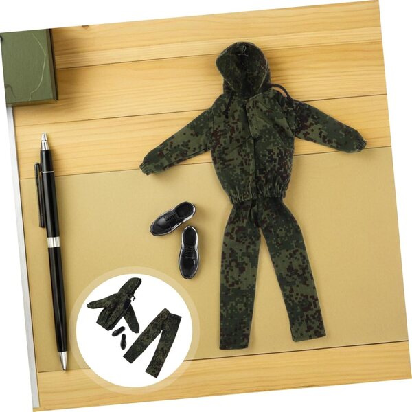 Uniforme Militare Mimetica per Bambolotto da 30 cm con Felpa e Berretto