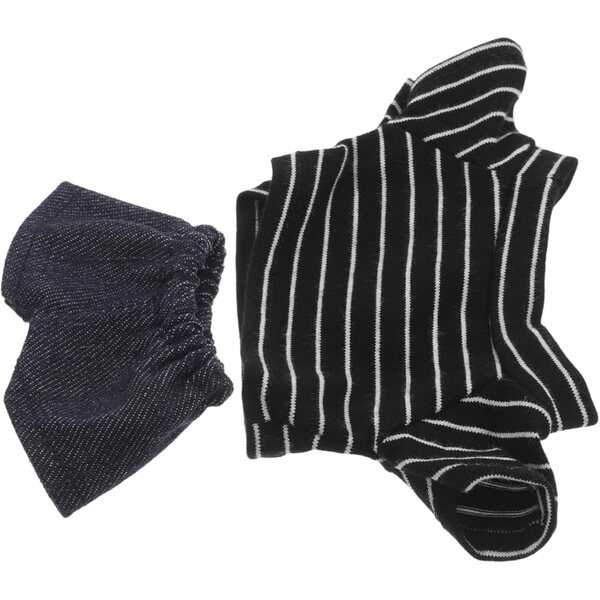 Costume per Bambole Ours 20cm con Chemise e Pantaloni Nero, Bianco e Blu Navy