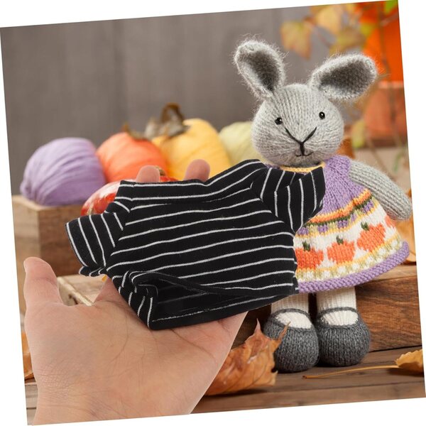 Costume per Bambole Ours 20cm con Chemise e Pantaloni Nero, Bianco e Blu Navy