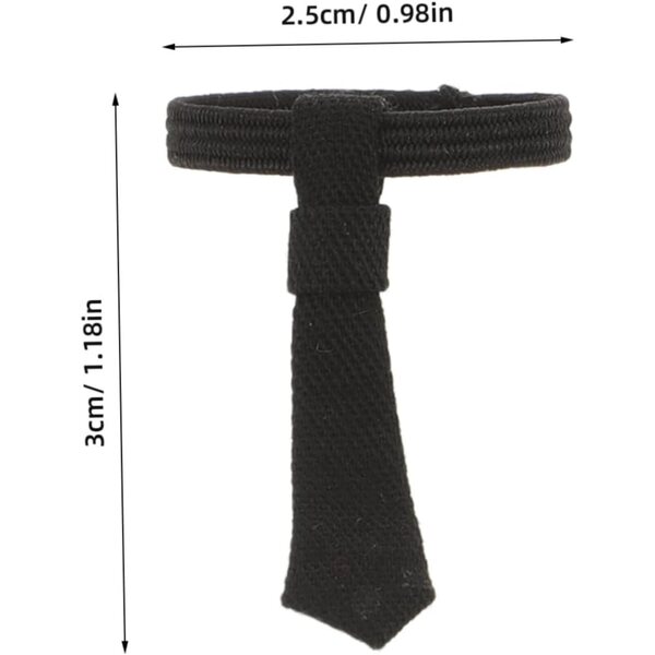 Levemolo Set 3 Mini Cravatte per Bambole Eleganti in Tessuto Nero Bianco Rosso