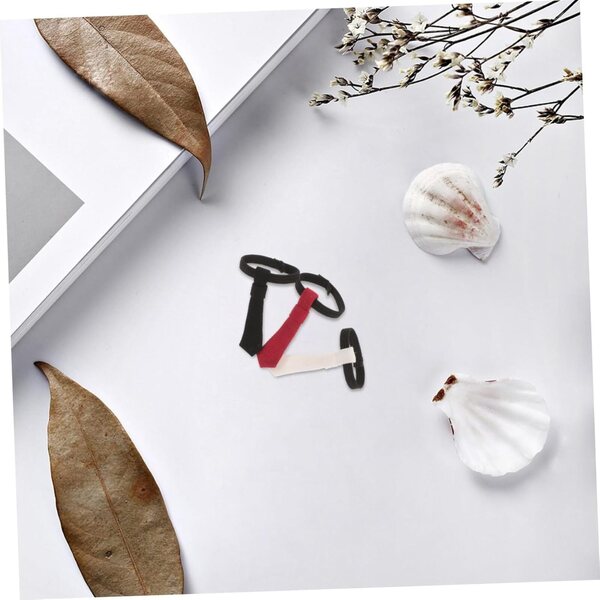 Levemolo Set 3 Mini Cravatte per Bambole Eleganti in Tessuto Nero Bianco Rosso