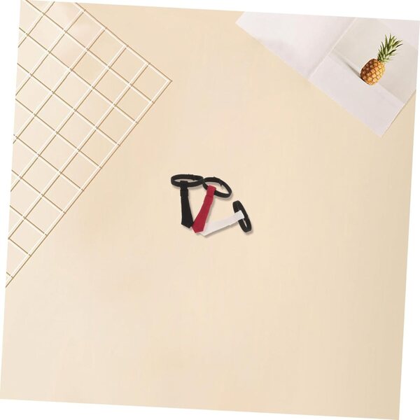 Levemolo Set 3 Mini Cravatte per Bambole Eleganti in Tessuto Nero Bianco Rosso