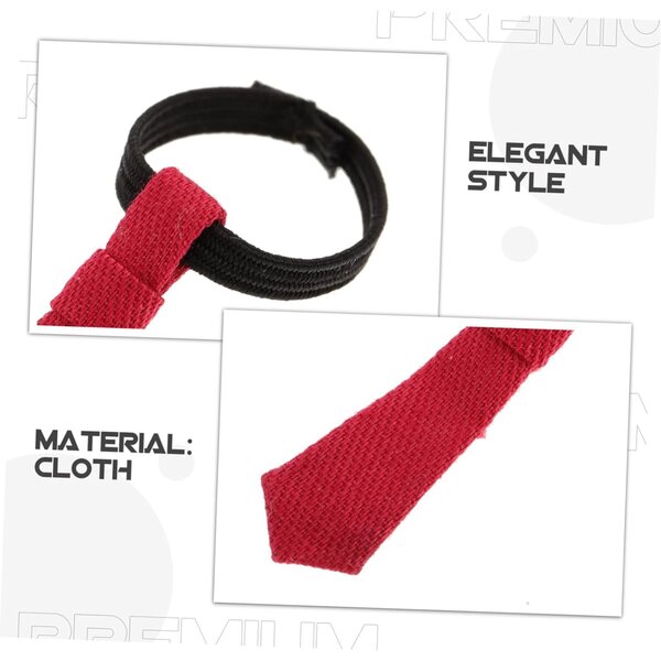 Levemolo Set 3 Mini Cravatte per Bambole Eleganti in Tessuto Nero Bianco Rosso