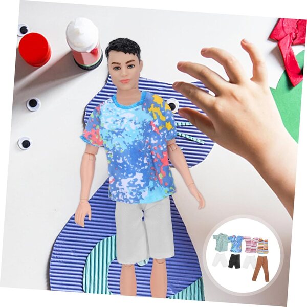 KOMBIUDA 4 Set di Abiti Miniature Lavabili per Bambole Maschili 10cm