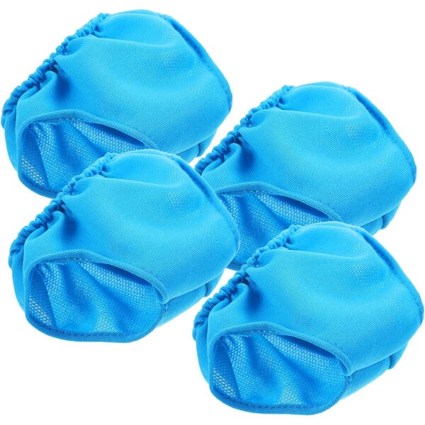Set 4 Culottes Miniature per Bambole in Tessuto Blu Cielo, 10x8 cm