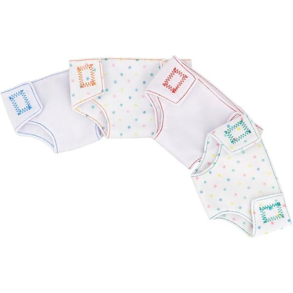Set 4 Pannolini in Tessuto Regolabili per Bambole 45 cm, Accessori Lavabili e Riutilizzabili