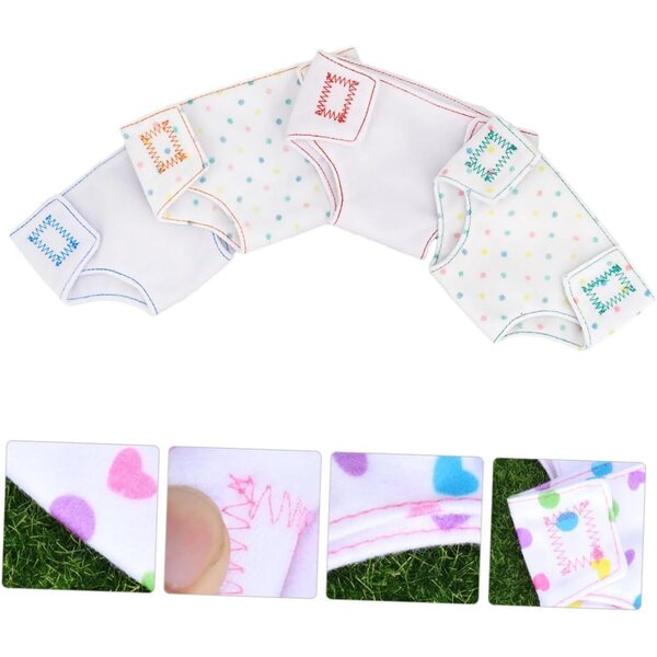 Set 4 Pannolini in Tessuto Regolabili per Bambole 45 cm, Accessori Lavabili e Riutilizzabili