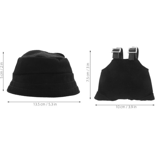 Set Salopette e Cappello Nero per Bambole – Accessori Miniature per Giochi Creativi