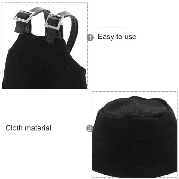 Set Salopette e Cappello Nero per Bambole – Accessori Miniature per Giochi Creativi