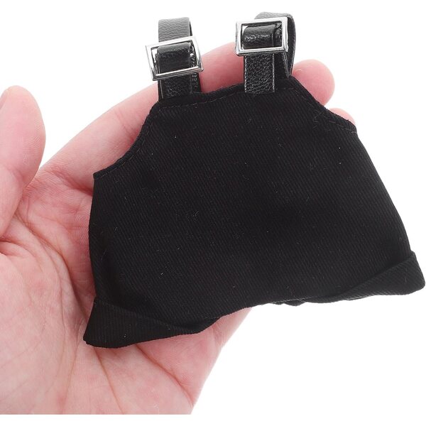Set Salopette e Cappello Nero per Bambole – Accessori Miniature per Giochi Creativi