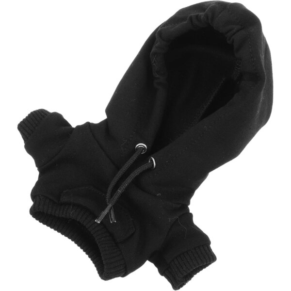 Felpa Nera con Cappuccio in Cotone per Mini-doll 10 cm, Giubbino Calda per Bambole e Peluche