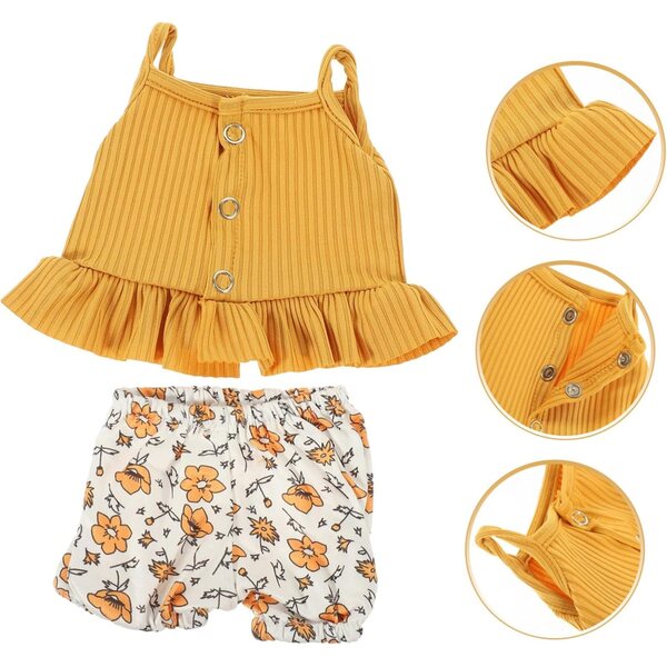 Bekleidungsset für 43-cm-Puppen: Tanktop und Shorts aus weichem Stoff