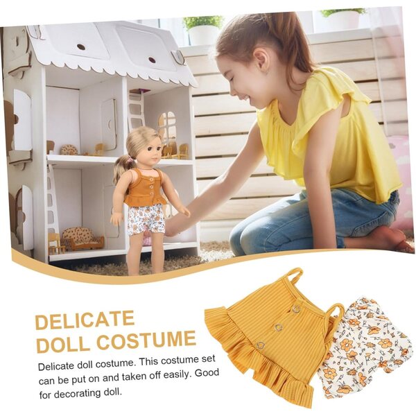 Set Abbigliamento Bambole 18 pollici: Short e Caraco in tessuto morbido e confortevole