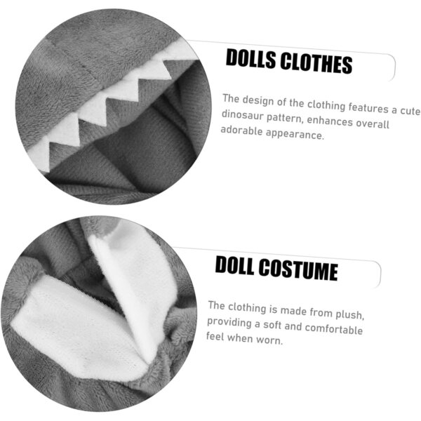 Costume da bambola squalo peluche 20 cm - Abbigliamento morbido, confortevole e originale
