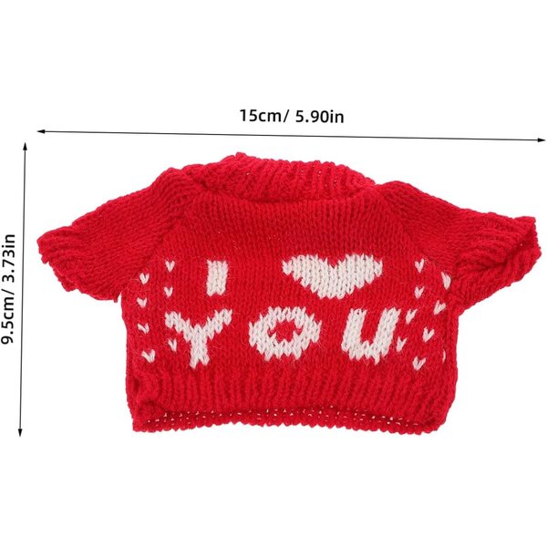 Pull Miniature Rosso per Orsetti 30 cm - Vestito Invernale in Filato per Peluche