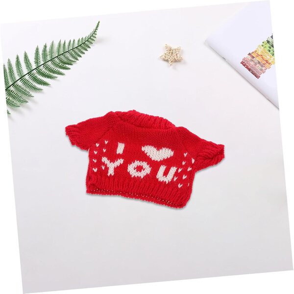 Pull Miniature Rosso per Orsetti 30 cm - Vestito Invernale in Filato per Peluche