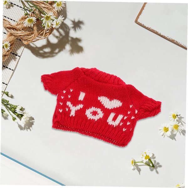 Pull Miniature Rosso per Orsetti 30 cm - Vestito Invernale in Filato per Peluche