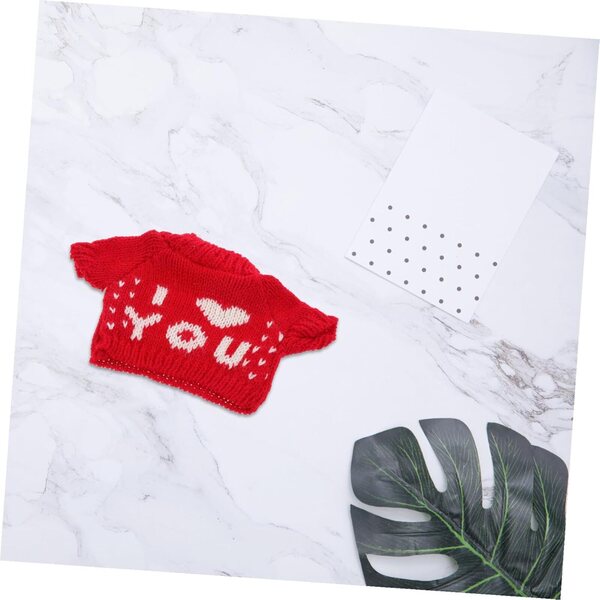 Pull Miniature Rosso per Orsetti 30 cm - Vestito Invernale in Filato per Peluche