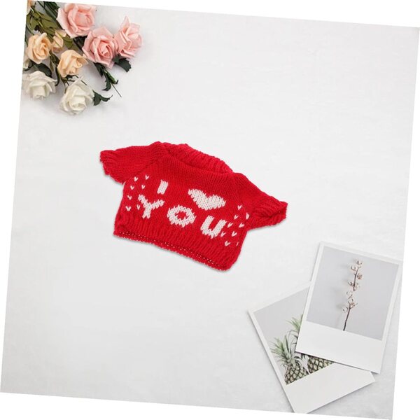 Pull Miniature Rosso per Orsetti 30 cm - Vestito Invernale in Filato per Peluche