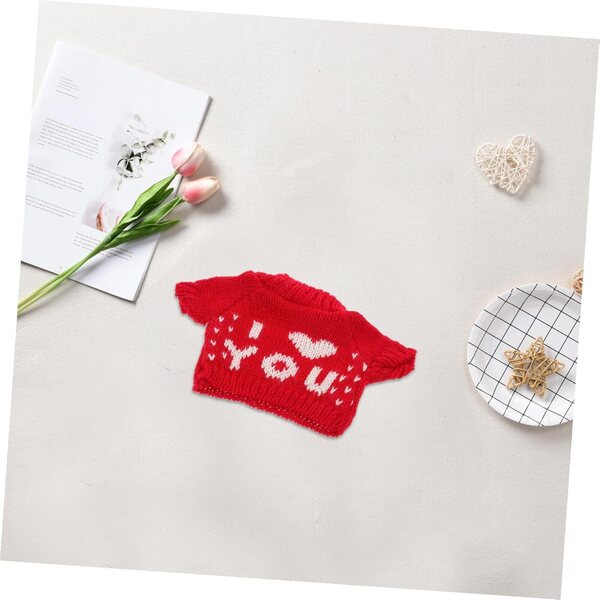 Pull Miniature Rosso per Orsetti 30 cm - Vestito Invernale in Filato per Peluche