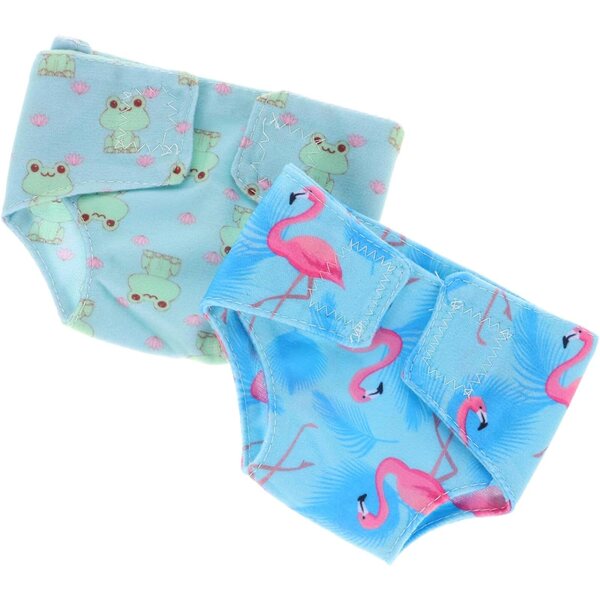 Set 2 Culotte per Bambole in Tessuto Lavabile e Riutilizzabile 18 Pollici